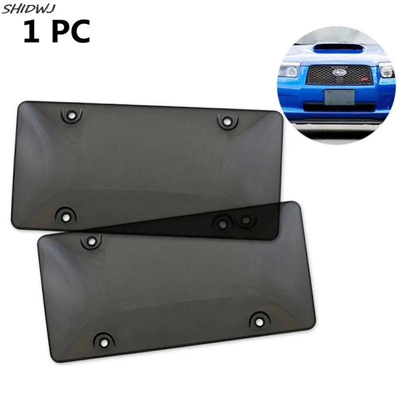 

1PC Black White Smoked Clear License Plate Cover Frame Shield Tinted Bubbled Flat Car 31*16m