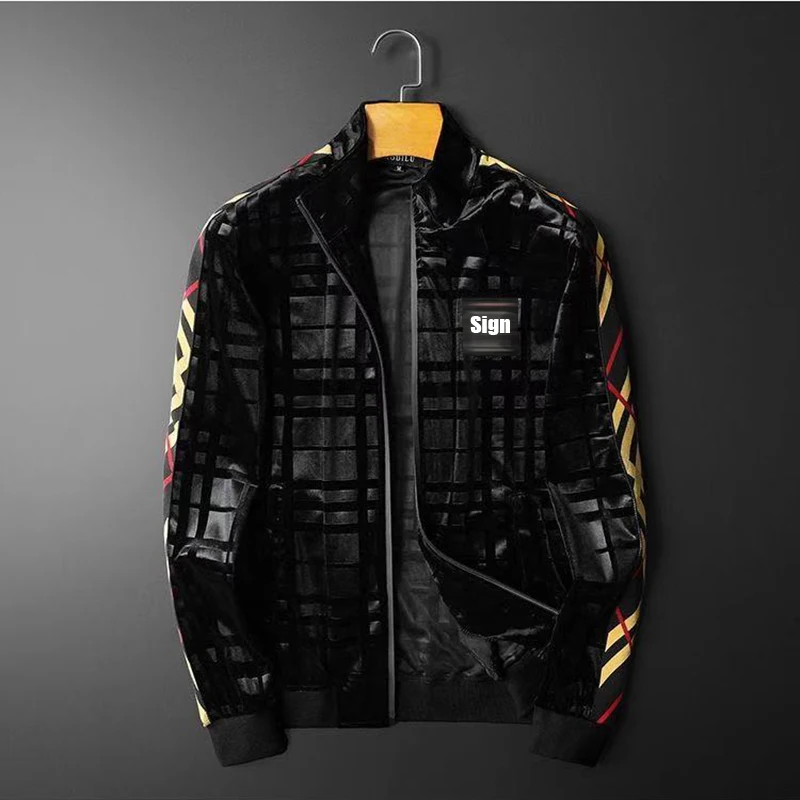 

2020 new European and American high-end casual sports set men's light luxury jacket trousers two-piece men