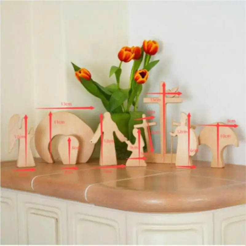 

Easter Scene Wooden Decoration Environmentally Friendly Decoration Exquisite Scene Cute Party Props I8W4