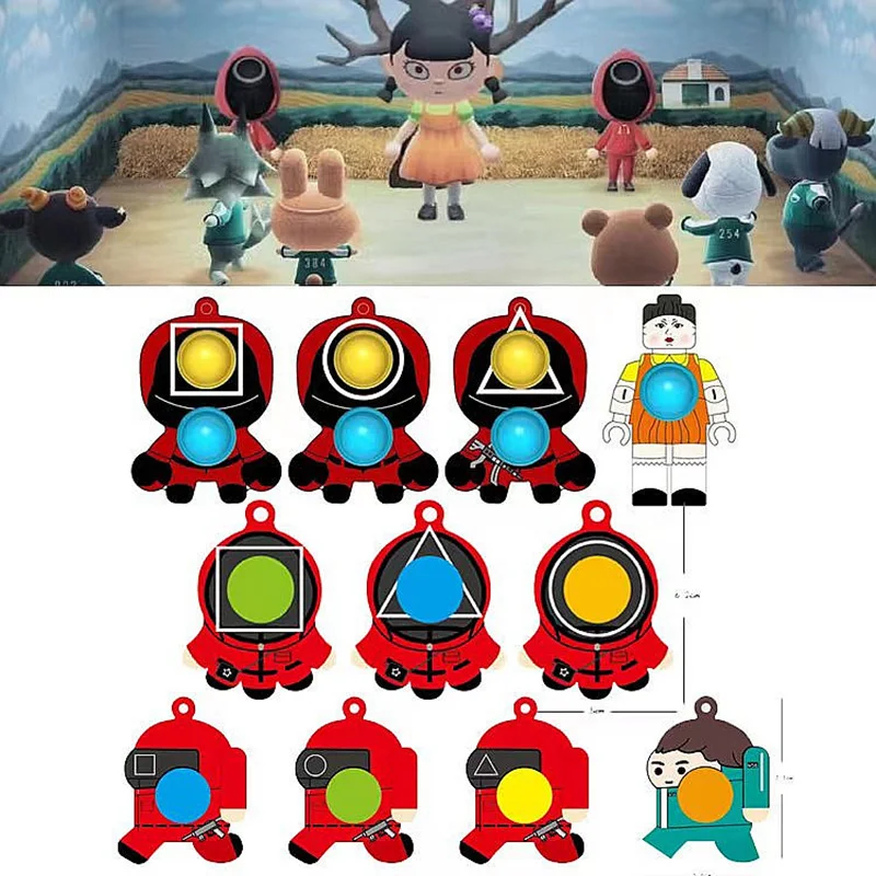 Juego de calamar para ni&ntilde;os, paquete de Calendario de Adviento, juguetes antiestr&eacute;s, Kit de alivio del estr&eacute;s, caja ciega, regalo de Navidad y Halloween-3