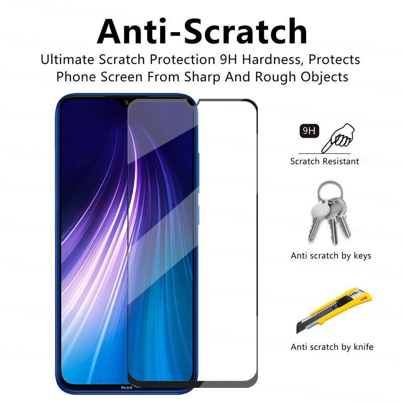 Vidrio templado para Xiaomi Redmi Note 8 2021 Pantalla de Cristal Protector para Redmi Nota 8 2021 pel&iacute;cula protectora para Xiaomi Redmi Note 8 2021-2