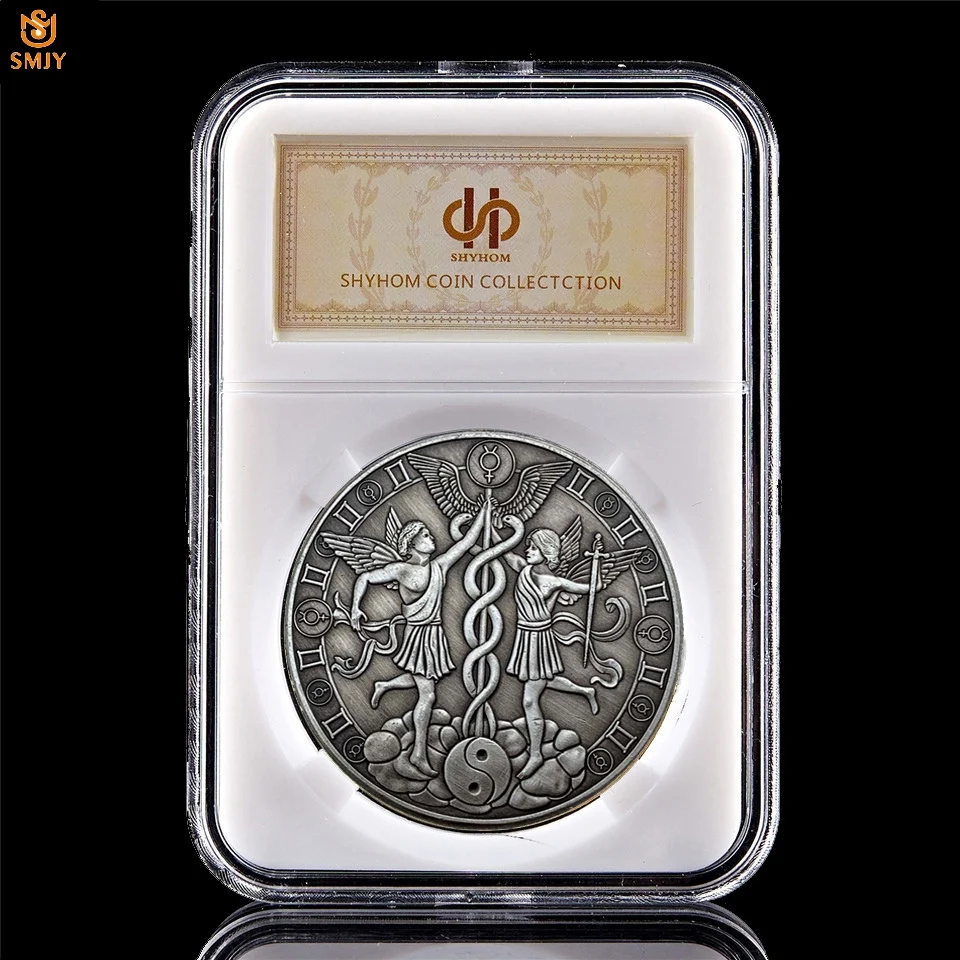 

Twelve Constellation Gemini Lucky Feng Shui Silver Commemorative Coin Euro Astrology Relief Wishing Love Coins Collectibles