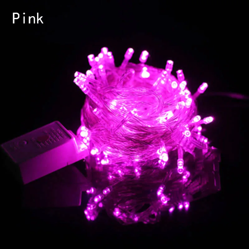 Pink 3M, 10 м, 20 м, 30 м, 50 м, 100 м, светодиодный Сказочный свет, Рождественский светодиодный светильник, гирлянда, Декор для дома, свадьбы, Рождества, праздников - Испускаемый цвет: Pink