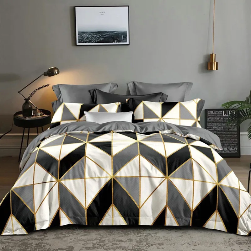 

Duvet Cover Queen Geometry Comforter Bedding Set Double Bed Quilts WW88#