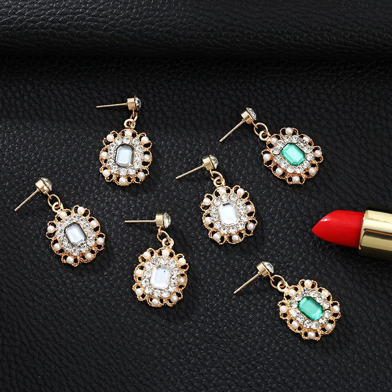 CARTER LISA модные роскошные эмалированные квадратные висячие серьги со стразами и