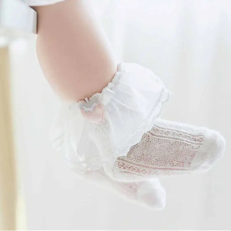 

Носки для девочек, тонкие, летние, сетчатые, детские, кружевные, От 0 до 1 года