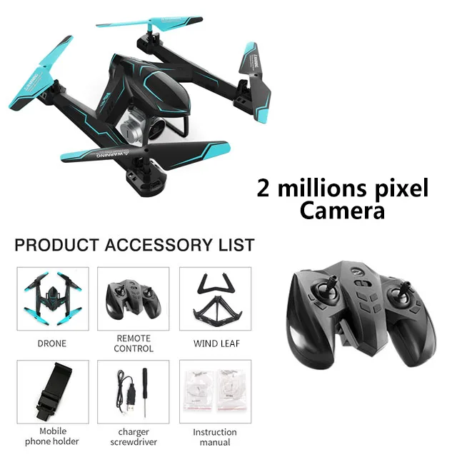 200W Camera Мини-Дрон с широкоугольной камерой Радиоуправляемый вертолет с WiFi FPV удерживающий высоту RC Квадрокоптер с VR очками игрушки для детей# E - Цвет: 200W Camera