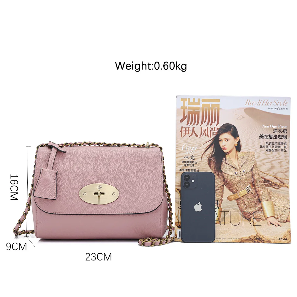 Женская сумка Zency из мягкой натуральной кожи на цепочке уличный Модный