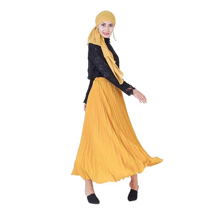 Элегантная женская плиссированная фатиновая юбка с высокой талией абайя Длинная