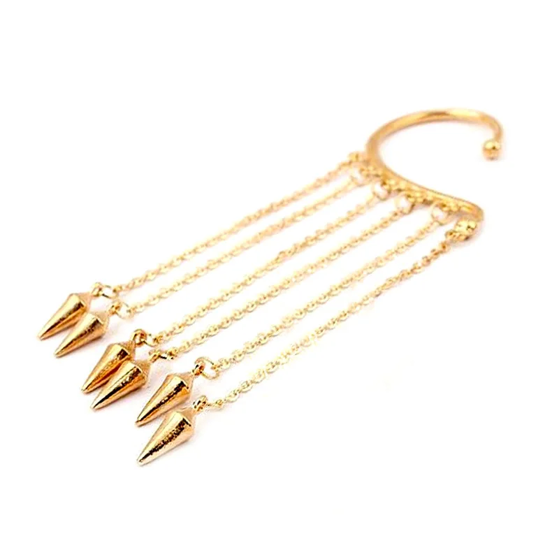 

Creative Fashion Alloy Plating Without Pierced Bullets Geometric Earrings Long Exaggerated Tassel Earrings Female Jewelry