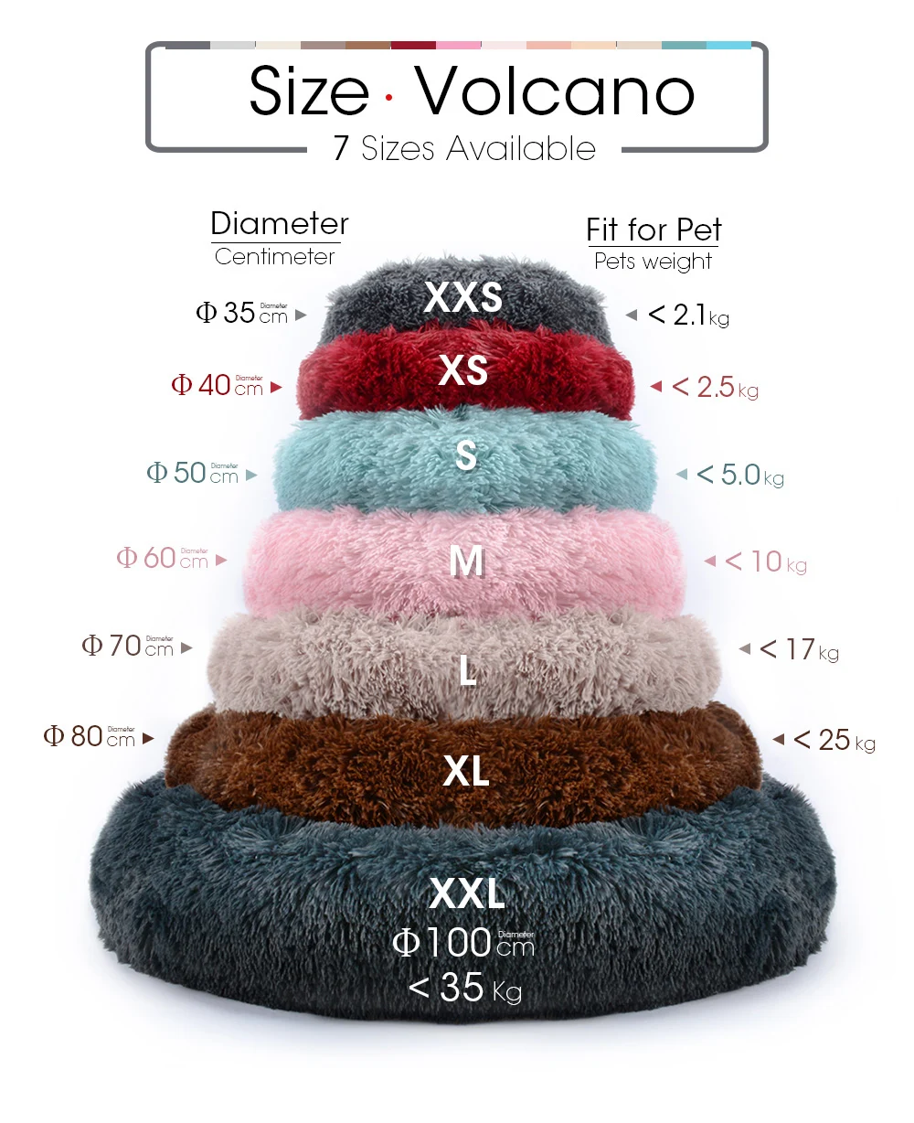 

Pet Dog Bed Warm Fleece Round Dog Kennel House Long Plush Winter Pets Dog Beds