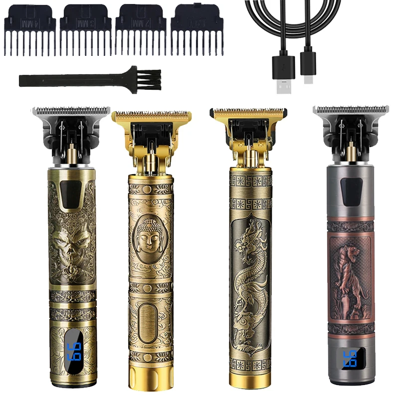 

2021 Hair Trimmer USB Rechargable Hair Clipper Cordless Hair Cutting Machine Shaving Machine Wireless Electric Razor Men Shaver