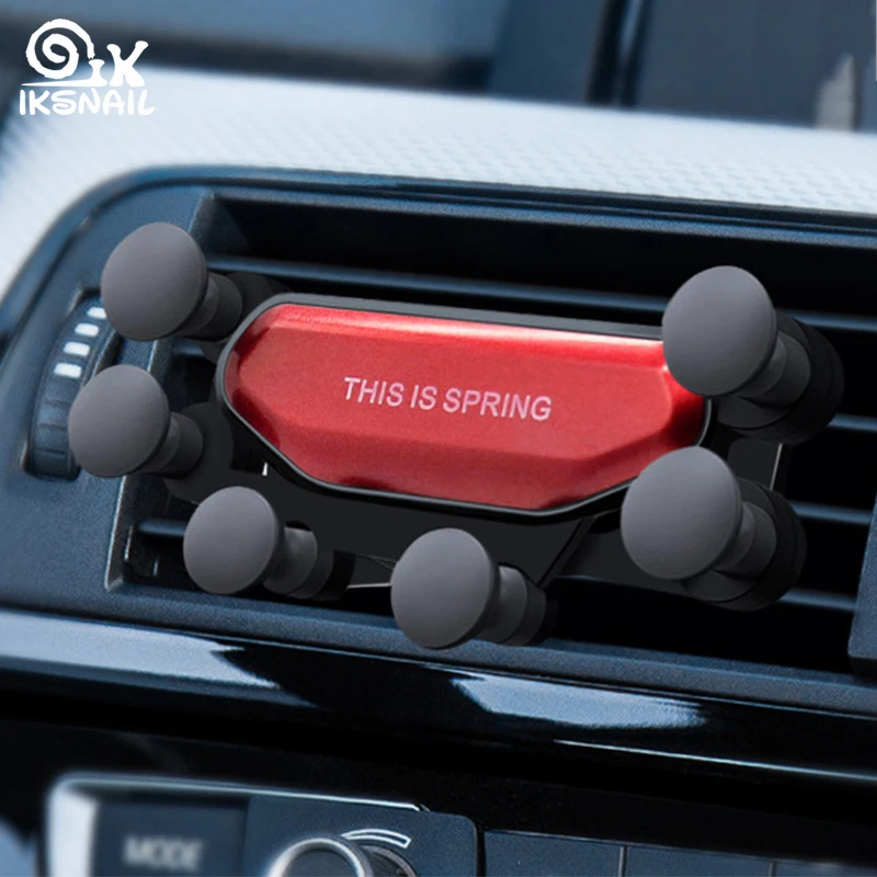 

IKSNAIL Universal Car Phone Holder Gravity GPS Stand Phone Car Air Vent Clip Bracket No Magnetic For iPhone X 8 Xiaomi Support