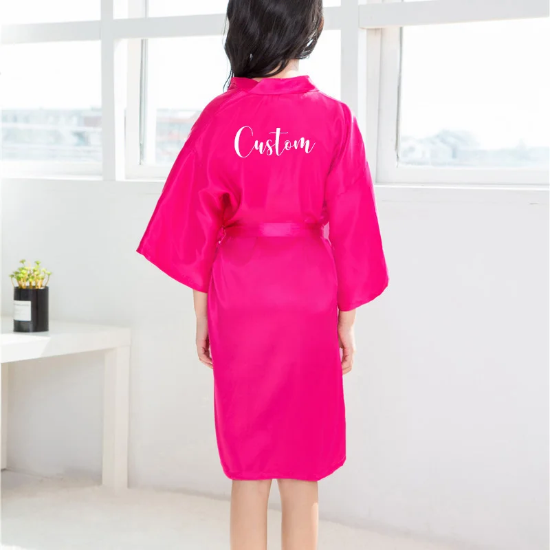 Новое атласное шелковое кимоно для девочек халат ночная рубашка пижама подружки