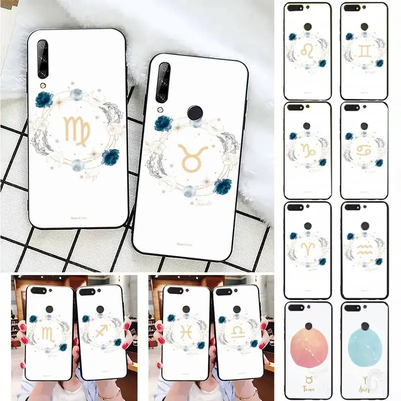 

12 constellations zodiac signs Phone Case For Huawei Honor 7A 7C ru 5.7 8 8x 9 10 20lite 10i 20i Honor Play 6.3