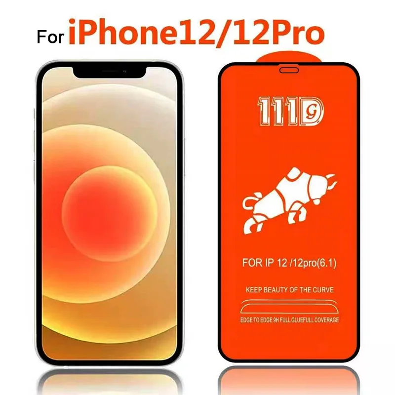 100 шт. для IPHONE 13/12 Pro/12 Mini/11 Pro Max 111D полное покрытие закаленное стекло SE2/678 Plus защита