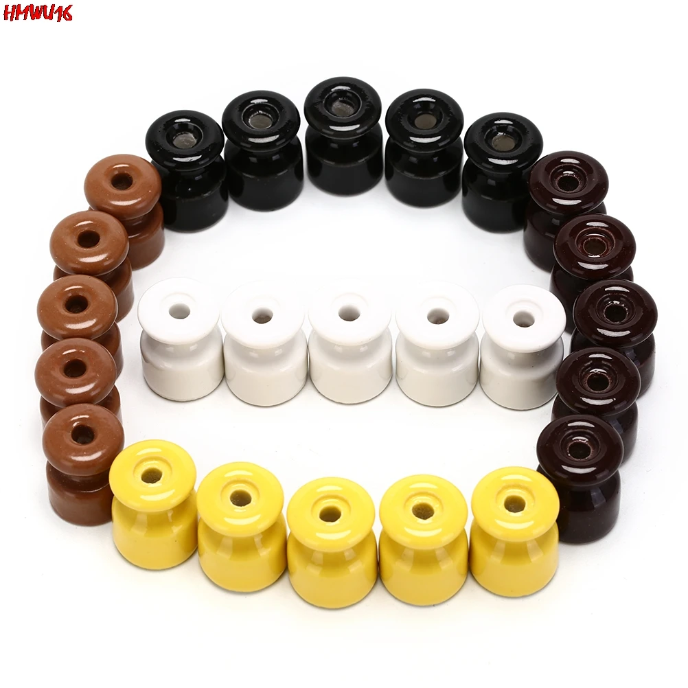 Новинка 5 шт./лот фарфоровый изолятор для стены проводки керамических