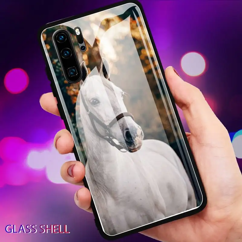 

Running Horse Animal Phone Case For Huawei P9 10Plus 20PRO P30 Lite Back Cover Tempered Glass Cases For NOVA 3E Series