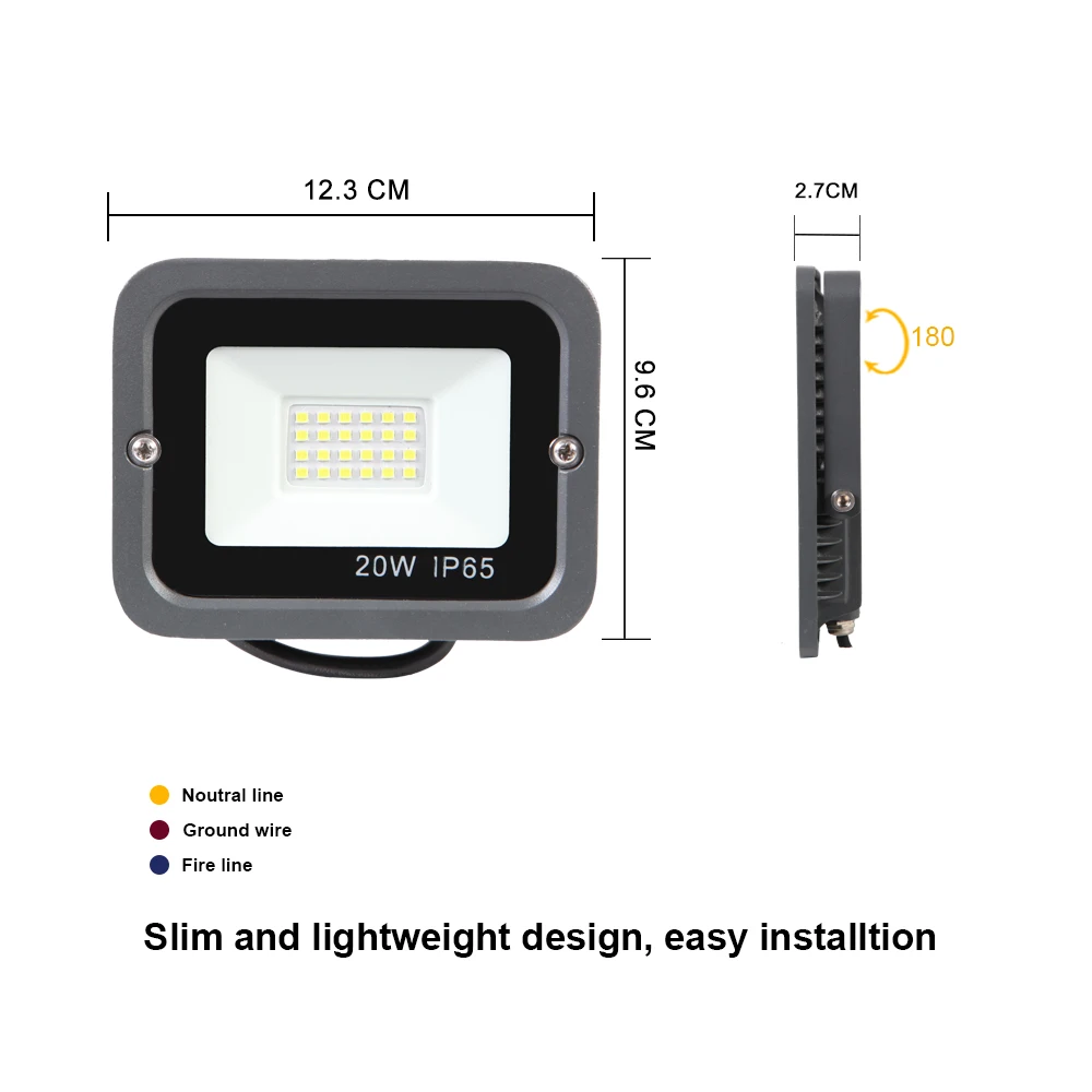 2 шт./компл. 20 Вт Светодиодный точечный светильник 220V led Отражатель IP66