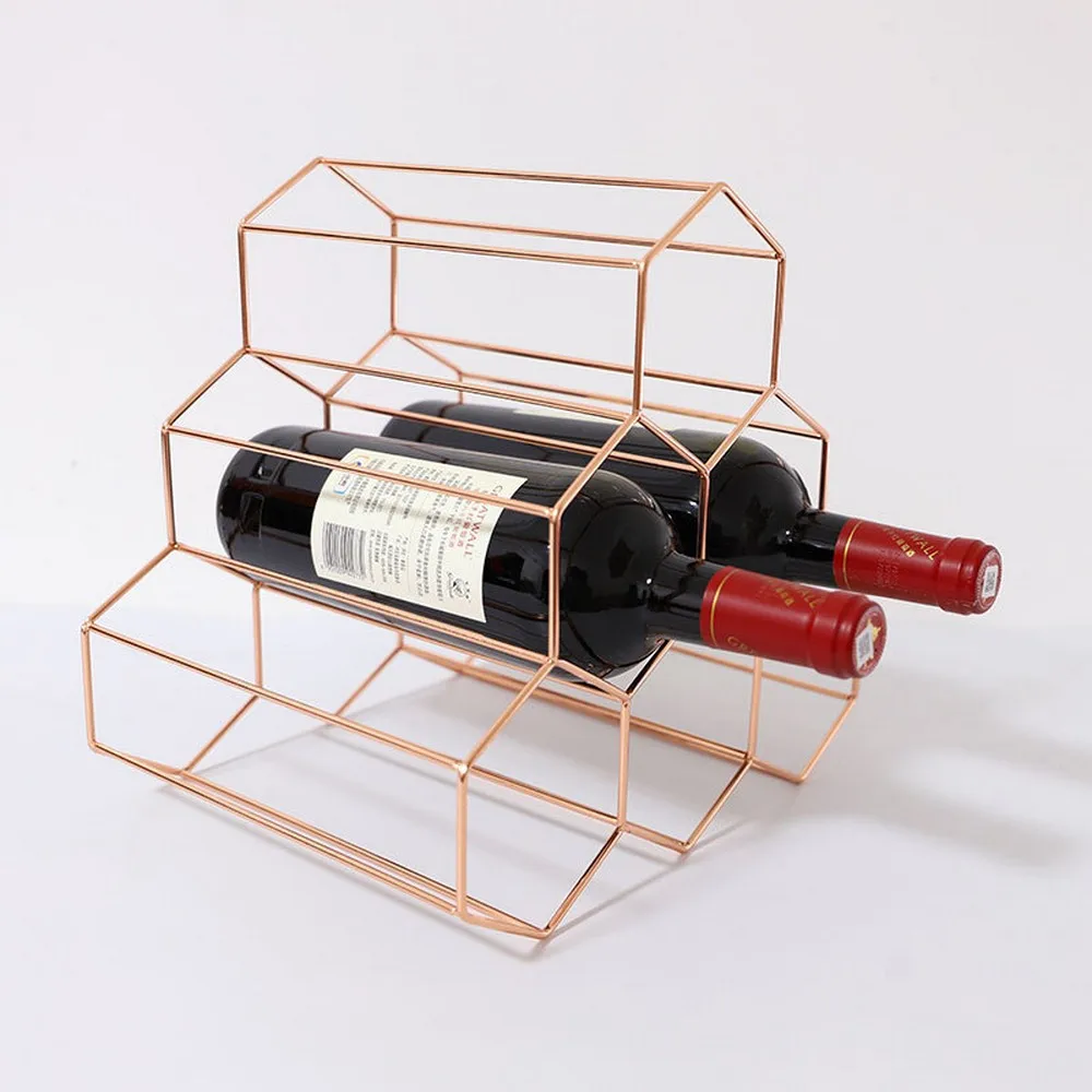 Креативная Геометрическая Винная стойка металлическая простая Бытовая для