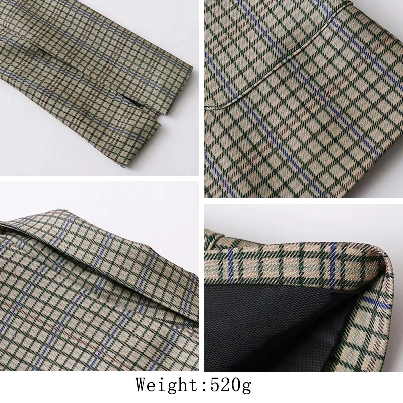 

HStar 2020 spring women long sleeve casual blazer fashion plaid notched female blazer single breasted women blazer