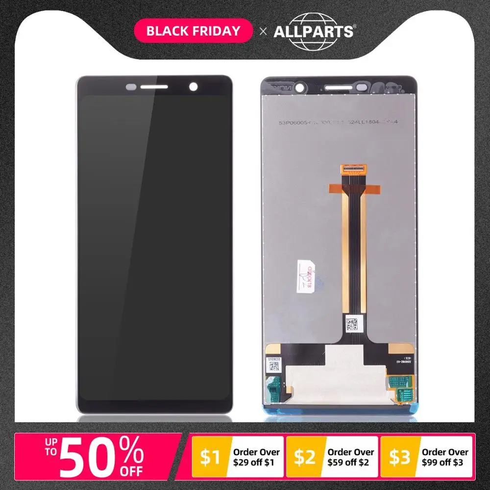 Дисплей для Nokia 7 Plus E9 Plus LCD в сборе с тачскрином 6.0" черный