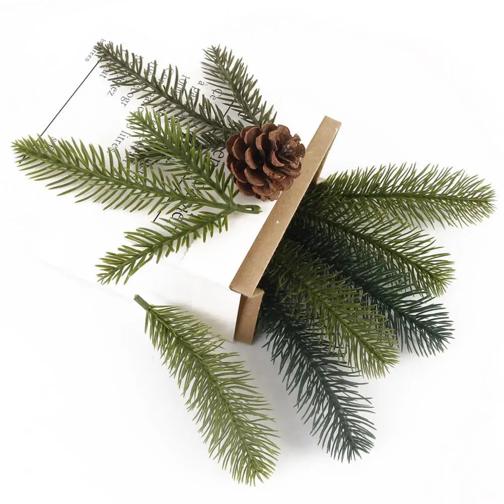 

Hard to Fade 10Pcs/Set Unique Vivid Delicate Fake Pine Needle Portable Leaves Handicraft Durable for Gifts