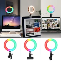 16cm 6 inch rgb ring light with computer clip usb charge selfie led lamp dimmable photography light for photo photography studio