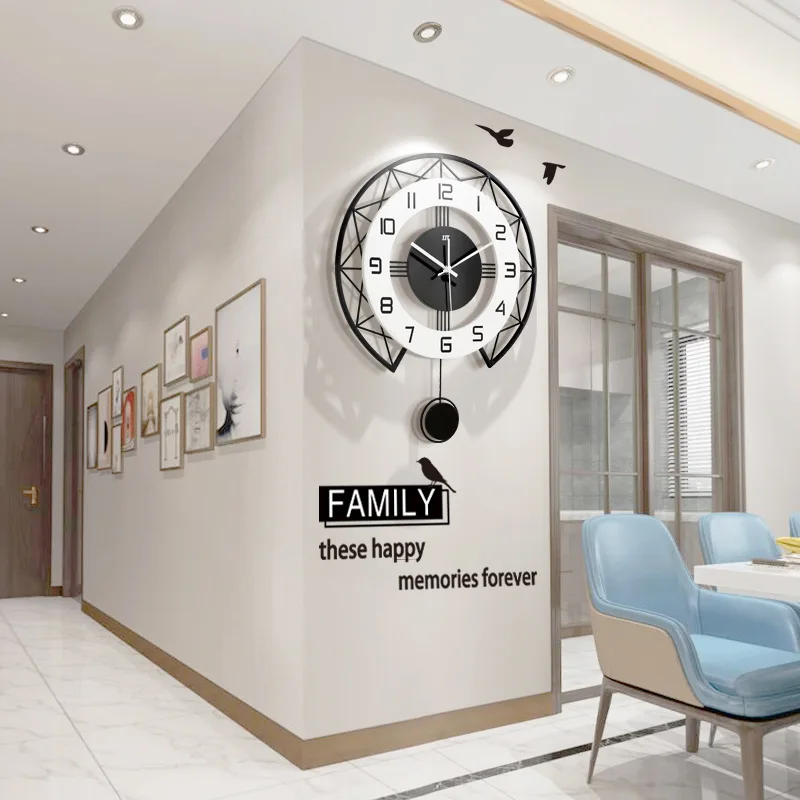 

Fashion Office Classic Wall Clock Large Nordic Vintage Wall Clock Living Room Decoration Horloge Home Decor Modern BK50BG