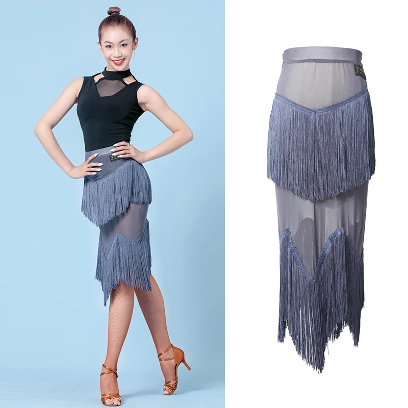 Юбка для латинских танцев сексуальная юбка с кисточками женщин танцевальные