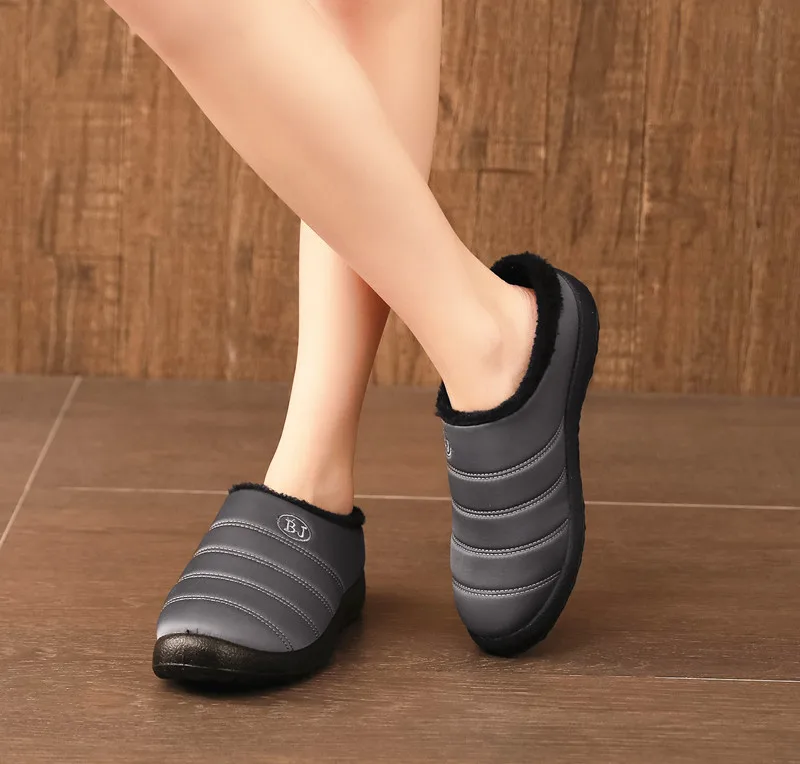 Size35-46; женская зимняя обувь из водонепроницаемого материала; пара зимних ботинок унисекс; Теплые повседневные ботинки на меху с нескользящей подошвой