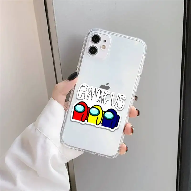 

Funny among us hot game Phone Case Transparent for iPhone 11 12 mini pro XS MAX 8 7 6 6S Plus X 5S SE 2020 XR