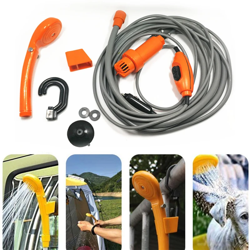 

12V 2M Portable Car Washer with Cigarette Lighter DC Cleaning Tool Car Washing Outdoor Camping Travel Car Shower Car Cleaning