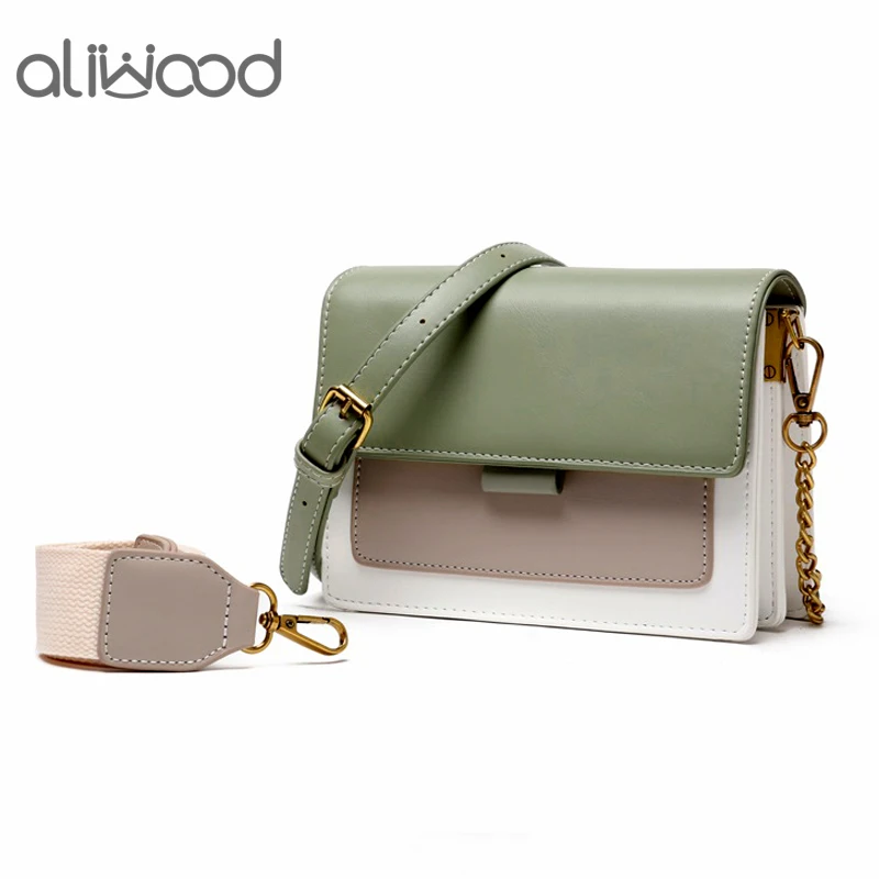 Aliwood брендовые дизайнерские женские сумки на цепочке через плечо с двумя