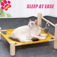 wofuwofu elevated pet cot bed for cat dog summer breathable detachable raised cat kitty puppy nest hammock lounge bed durable