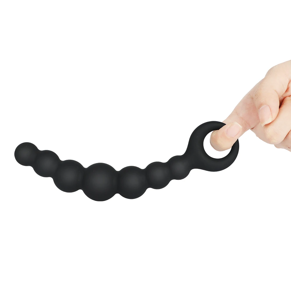 Анальная пробка из мягкого силикона с бусинами длинные шарики для стимуляции