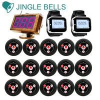 jingle bells wireless waiter calling system for restaurant guest service pager 2 watch receiver15 button1 led screen monitor
