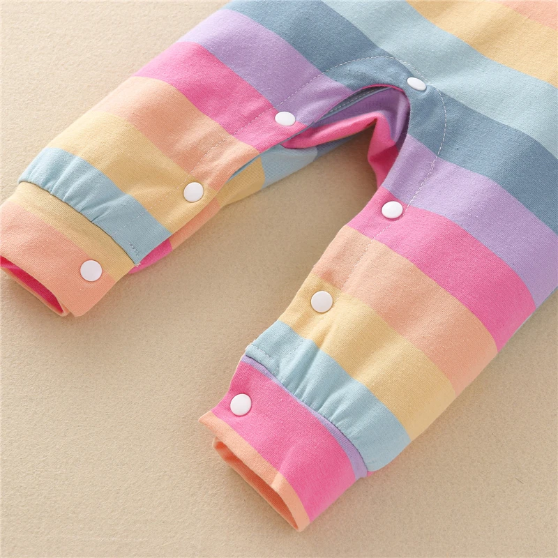 

New Hot Sale Fashion Newborn Baby Boy Girl Rompers, Cute Striped Print Long Sleeve Crew Neck One-Piece Jumpsuit Wholesale