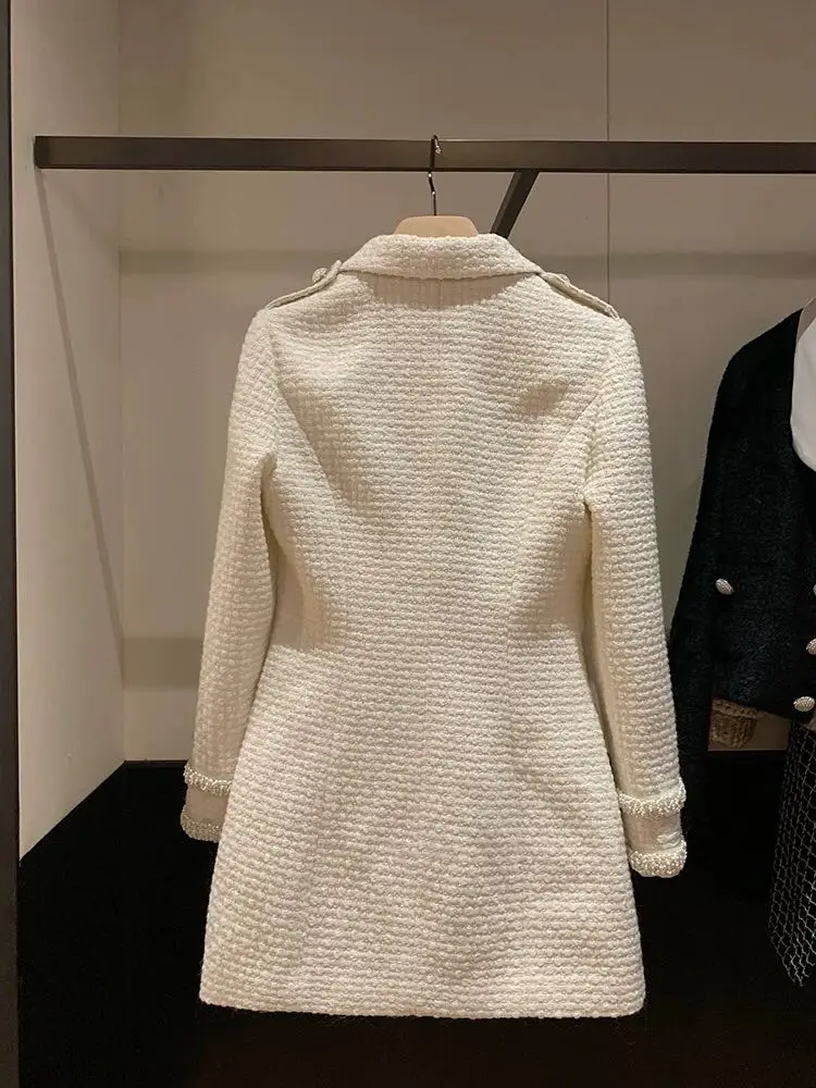 Винтажный твидовый женский пиджак новинка 2020 Весенняя уличная одежда двубортный