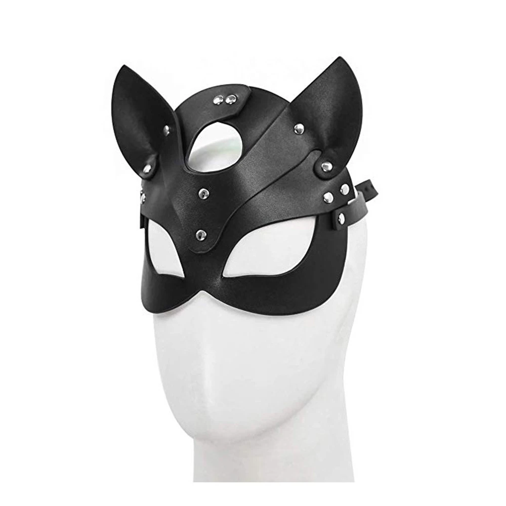 Пикантная маска для косплея с полуглазами кошачья кожаная взрослых игр Бэтмена