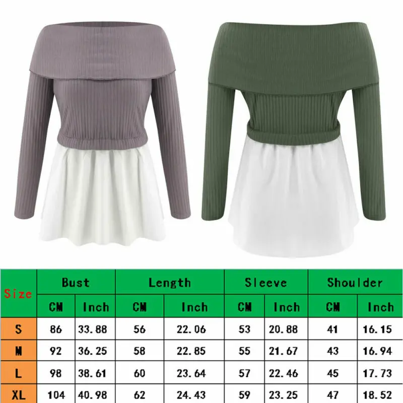 

Spring Autumn Off Shoulder Sweater Women Pullover Warm Knitted Sweater Ladies Long Sleeve Patchwork Women Loose Sweater Tops New