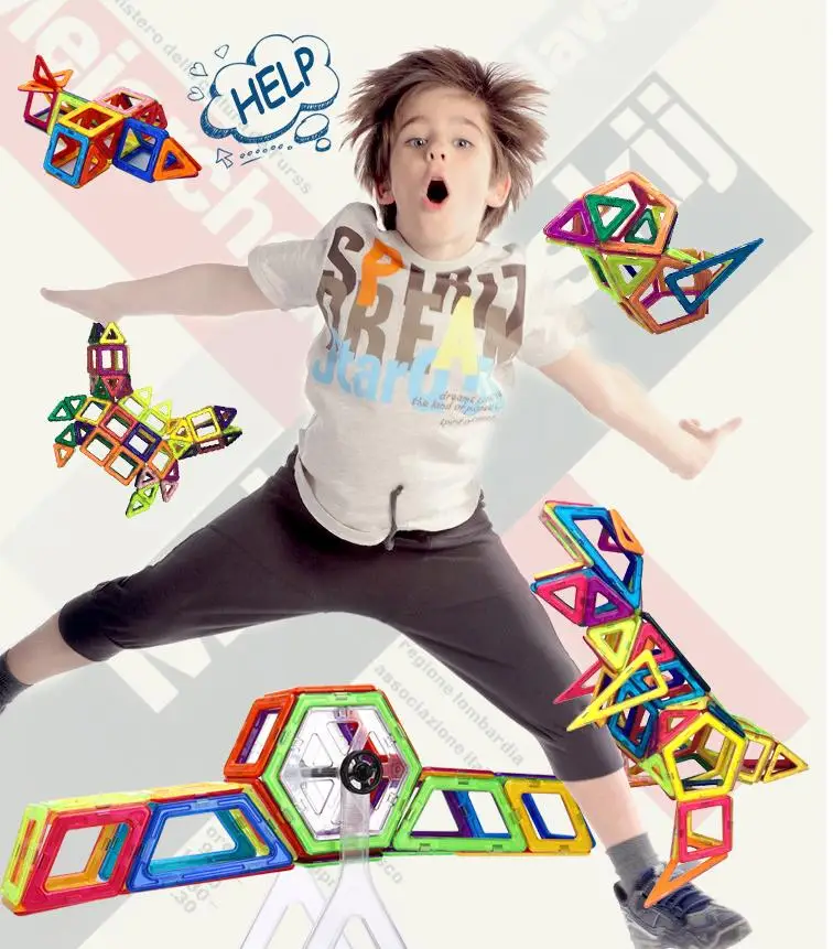 

JOYLOVE 21-253pcs Children's Teaching Aids Mini Magnetic Designer Construction Set Model & Building Plastic Blocks Dropshipping