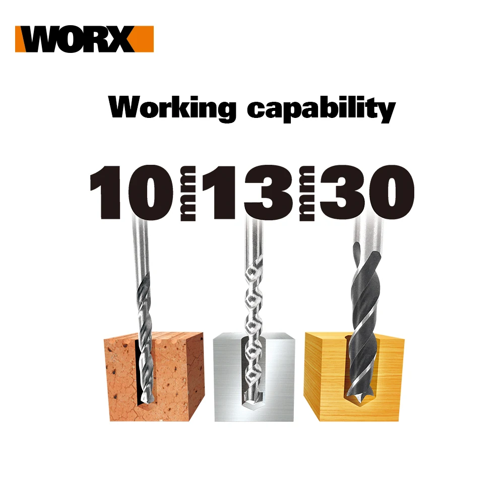 Worx 20V аккумуляторная ударная дрель шуруповерт WX371.1 электродрель отвертки