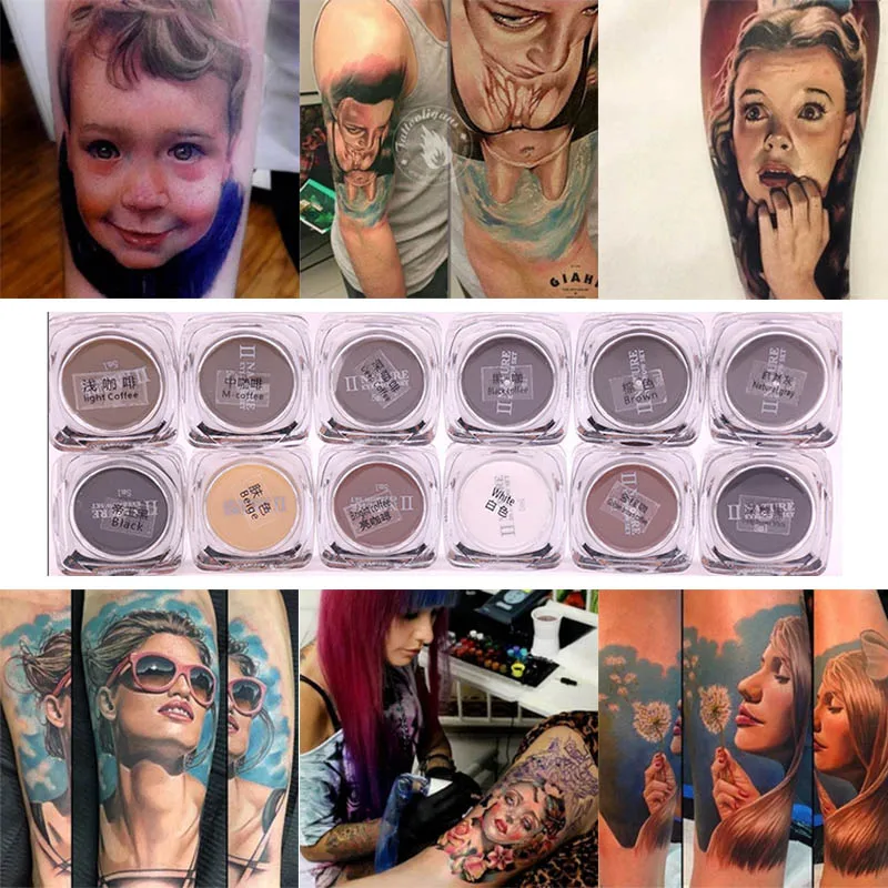 Натуральный Перманентный пигмент татуировки для тела микро тату перманентные