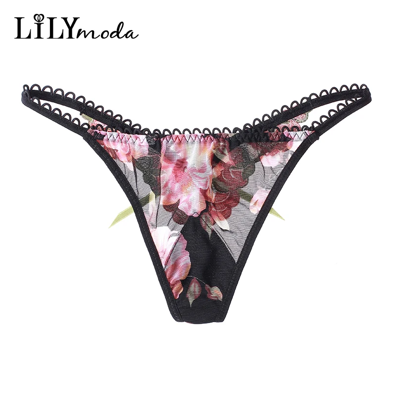 Женские ультратонкие стринги Lilymoda бесшовные кружевные с t образной спинкой и