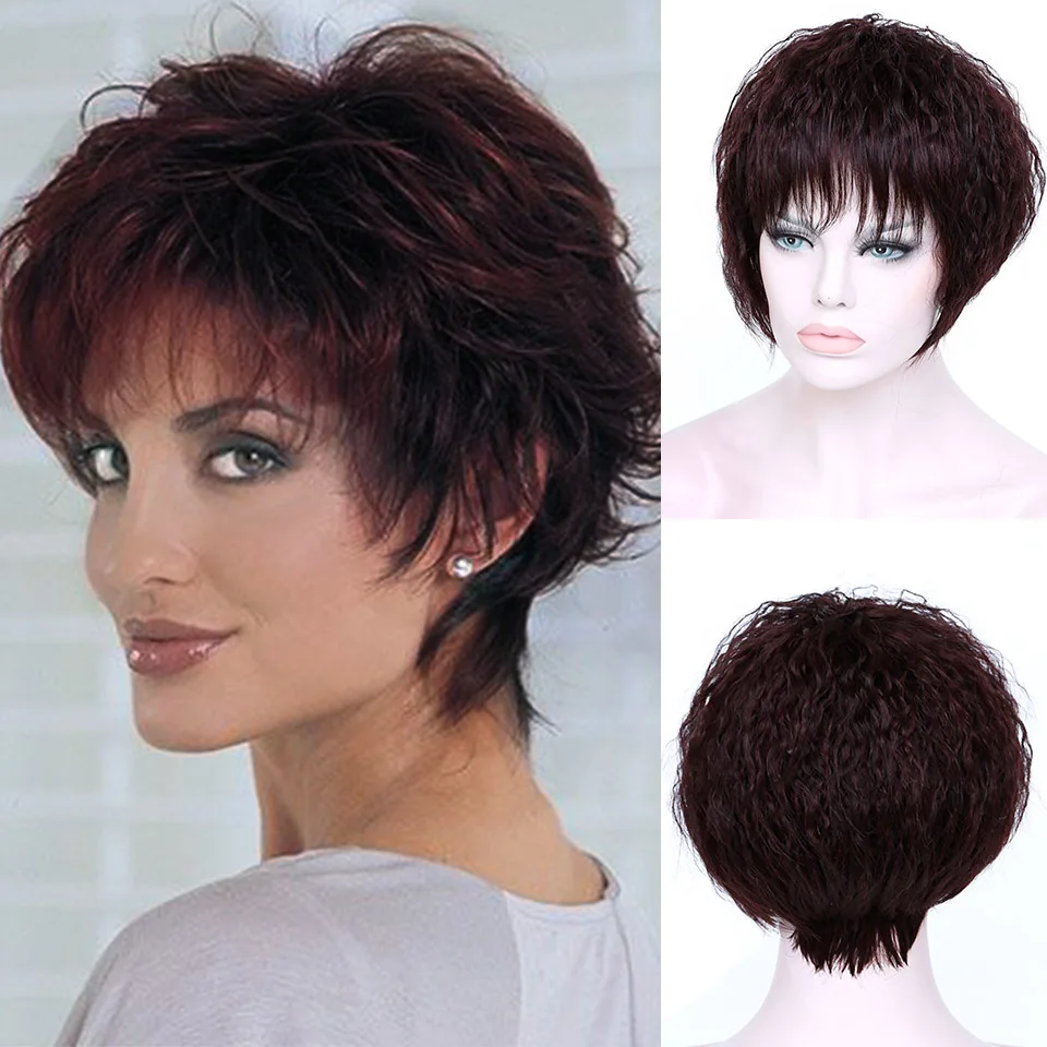 

HOUYAN 10-дюймовая шпилька короткие кудрявые волосы синтетический парик с высокой температурой и термостойкие для повседневной носки