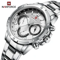 naviforce mens 30m waterproof watches casual stainless steel quartz male wristwatch day and date display clock relogio masculino