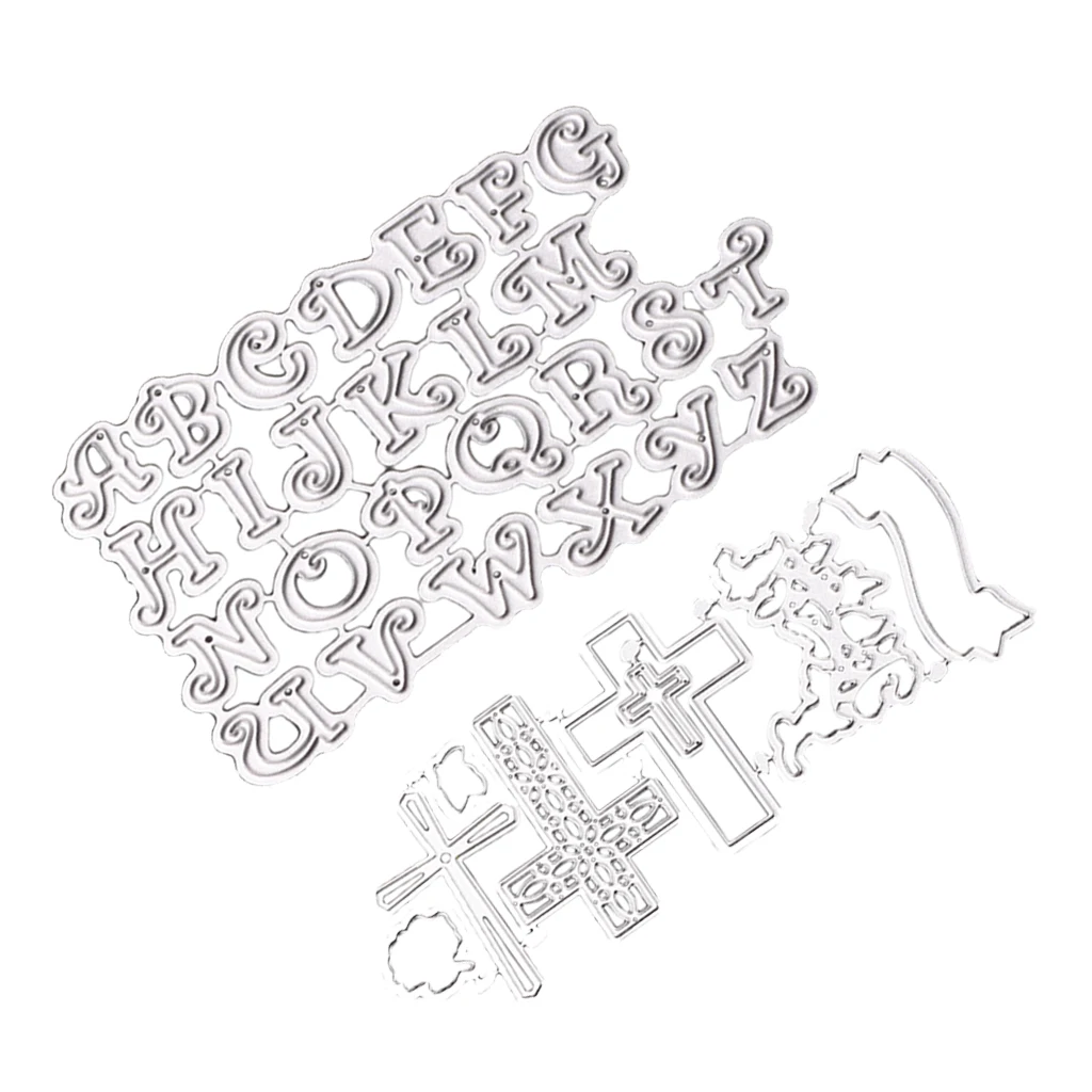 

Christmas Cross and Kids Learning Letters Steel Cutting Dies Stencil DIY Scrapbooking Greeting Card Decor Making