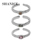 SHANICE S925 Серебряное Открытое кольцо, нишевое дизайнерское кольцо с микро-инкрустацией из циркония, ювелирные изделия с кристаллами, регулируемое кольцо с фианитом