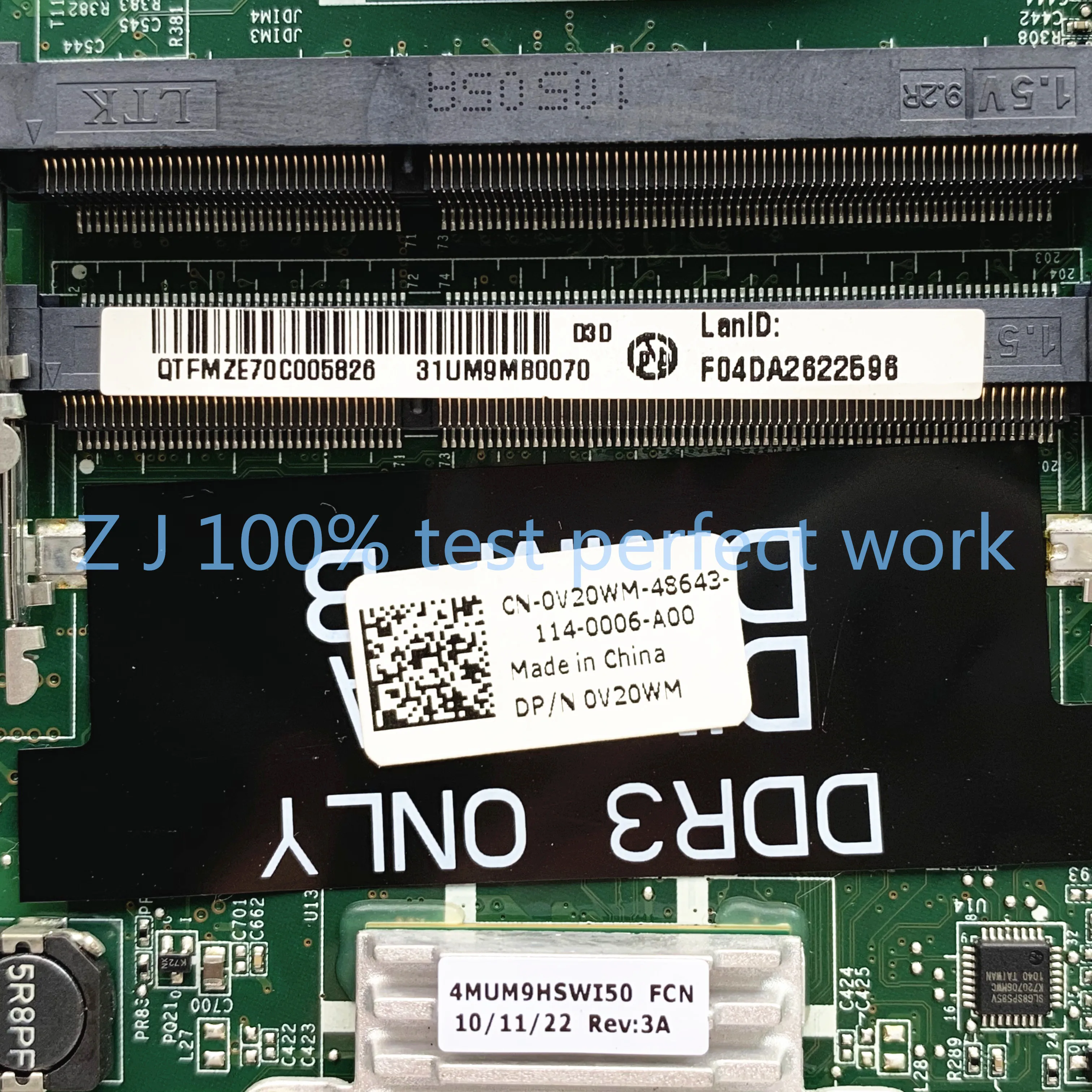 Материнская плата для ноутбука DELL N7010 0V20WM V20WM DAUM9BMB6D0 HM57 HD 5470 1 ГБ материнская 100%